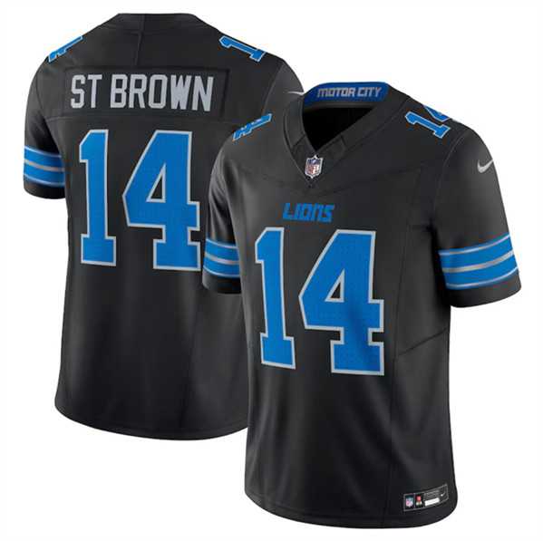 Men & Women & Youth Detroit Lions #14 Amon-Ra St. Brown Black 2024 F.U.S.E. 2nd Alternate Vapor Limited Stitched Jersey